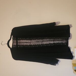 Maurices XL black cardigan with lace detail